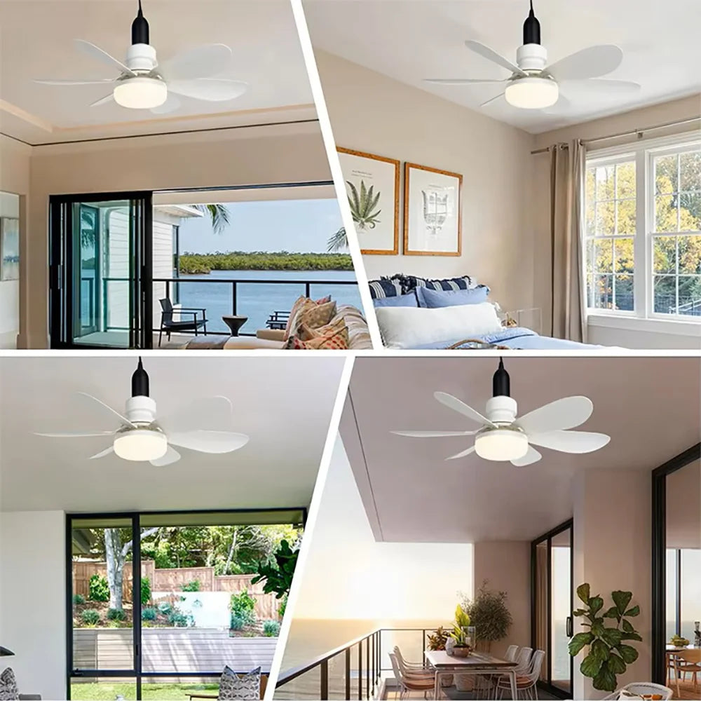 30W/40W LED Ceiling Fan Light (E27 Socket) with wide-range remote dimming, suitable for living rooms, home offices, and general